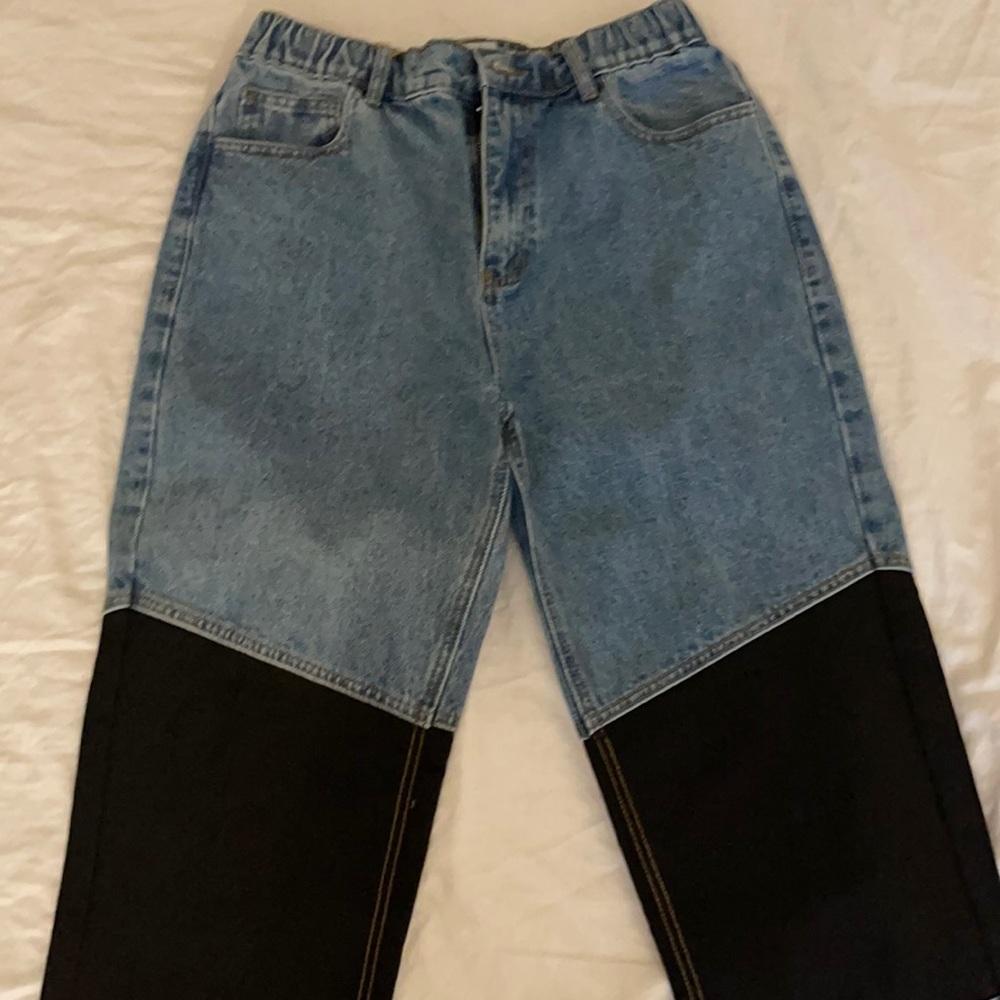 Streetwear Black Blue Jeans
